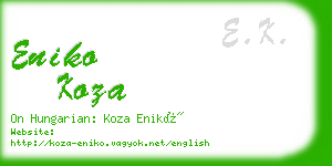 eniko koza business card